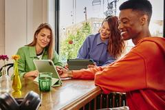 young talents at a table working together